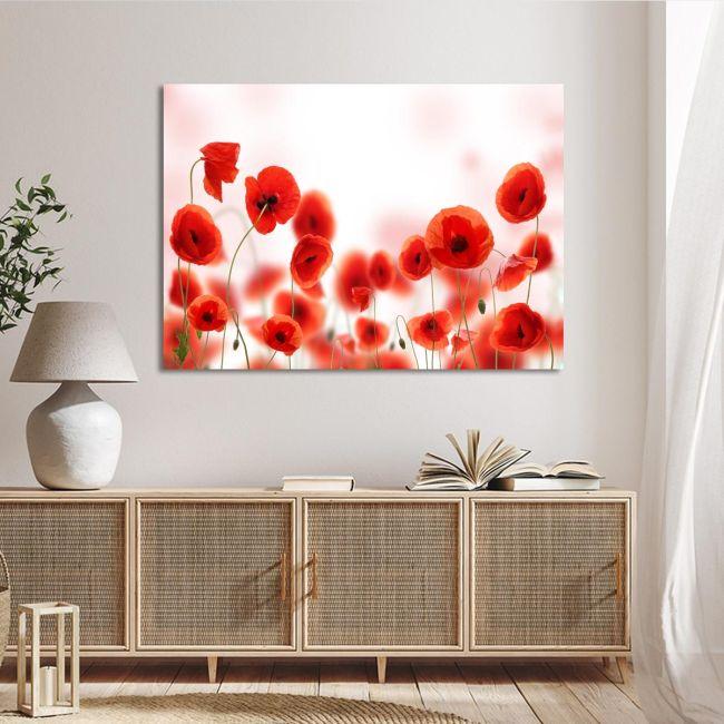 Πίνακας σε καμβά Παπαρούνες, Poppy field II