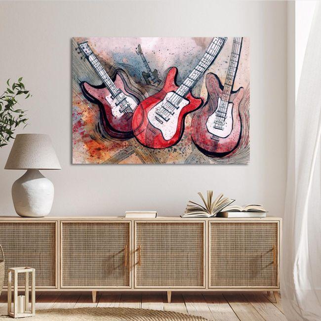 Πίνακας σε καμβά Guitar music