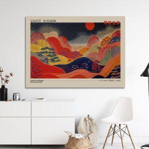 Πίνακας ζωγραφικής Mountains and red sun, reart (original YAYOI Kusama)