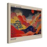 Canvas print Mountains and red sun, reart (original YAYOI Kusama)