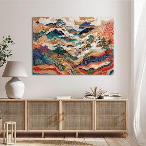 Πίνακας ζωγραφικής Mountains and rivers reart (original YAYOI Kusama) Καμβάς τελαρωμένος Όψη 1 2