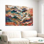 Canvas print Mountains and rivers, reart (original YAYOI Kusama)