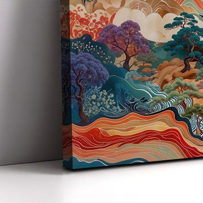 Canvas print Mountains and rivers, reart (original YAYOI Kusama)