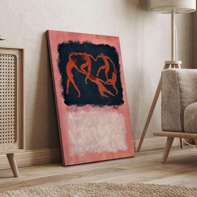 Canvas print Dance over black and pink (original Rothko and Matisse)
