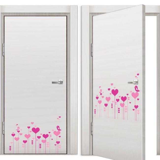 Wall stickers Flowers hearts and birds in love