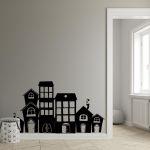 Kids wall stickers Houses in a row, art 3