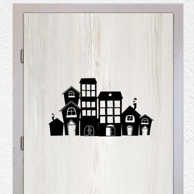 Kids wall stickers Houses in a row, art 3