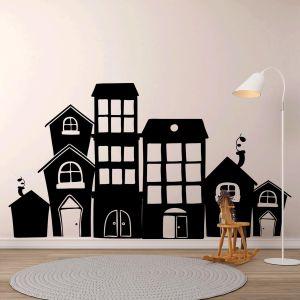 Kids wall stickers Houses in a row, art 3