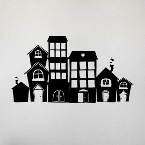 Kids wall stickers Houses in a row, art 3 2