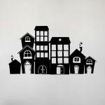 Kids wall stickers Houses in a row, art 3