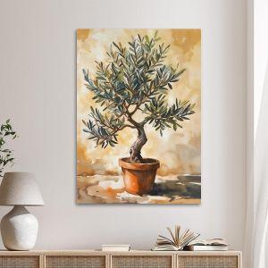 Canvas print Olive tree in a pot