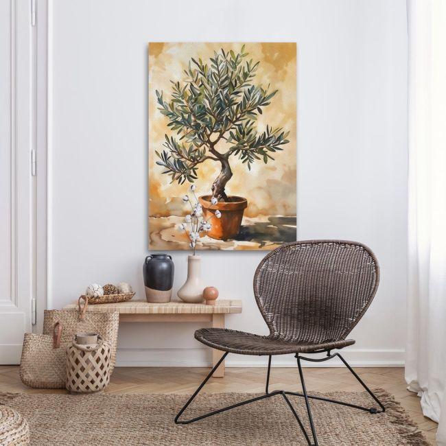 Canvas print Olive tree in a pot