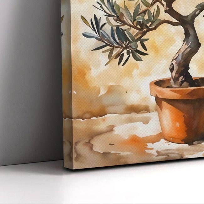 Canvas print Olive tree in a pot