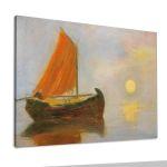 Canvas printFishing boat at sunset, Oikonomou