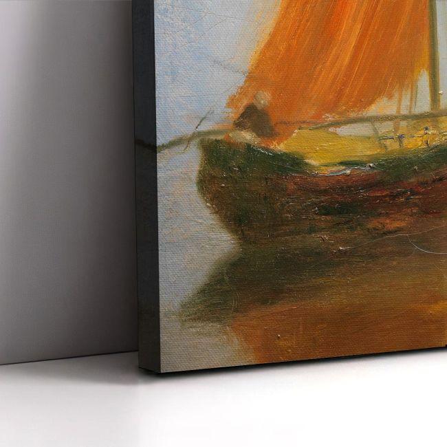 Canvas printFishing boat at sunset, Oikonomou