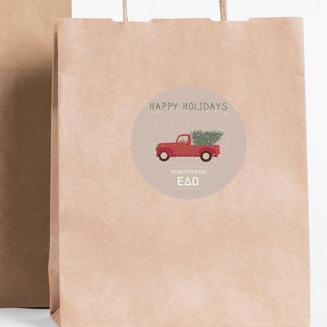 Christmas sticker label, calendar personalized