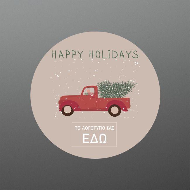 Christmas sticker label, calendar personalized