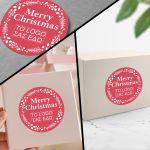 Christmas sticker label, Happy Holidayspersonalized