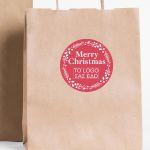 Christmas sticker label, Happy Holidayspersonalized