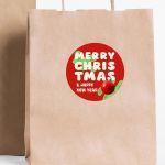 Αυτοκόλλητη Χριστουγεννιάτικη ετικέτα, Merry Christmas 