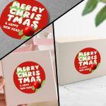 Christmas sticker label, HO HO HO personalized