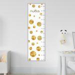 Wall stickers height measure Dots golden texture