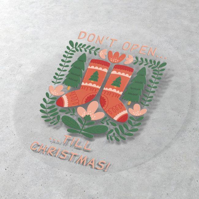 Christmas sticker label, HO HO HO personalized