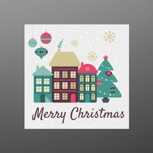 Αυτοκόλλητη Χριστουγεννιάτικη ετικέτα, Merry Christmas art 2 2