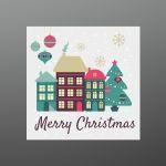 Αυτοκόλλητη Χριστουγεννιάτικη ετικέτα, Merry Christmas art 2
