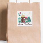 Christmas sticker label, Merry Christmas personalized