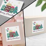 Christmas sticker label, Merry Christmas personalized