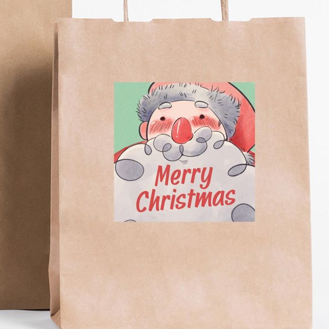 Αυτοκόλλητη Χριστουγεννιάτικη ετικέτα, Merry Christmas art 3