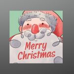 Αυτοκόλλητη Χριστουγεννιάτικη ετικέτα, Merry Christmas art 3