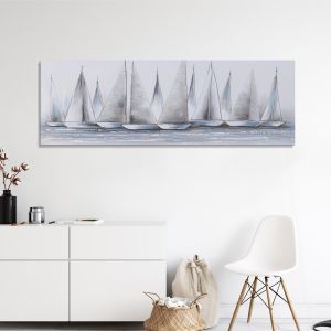 Canvas print Gray sails I, panoramic