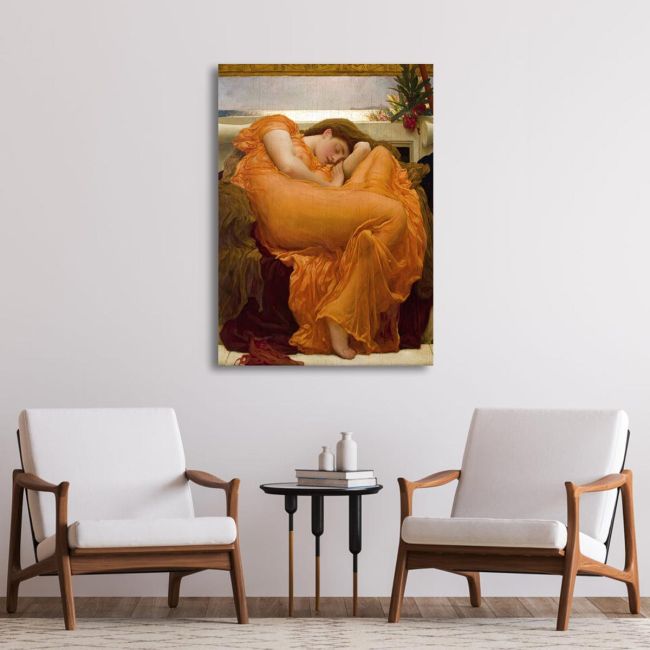 Canvas print Flaming June (vertical), Leighton F.