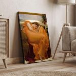 Canvas print Flaming June (vertical), Leighton F.