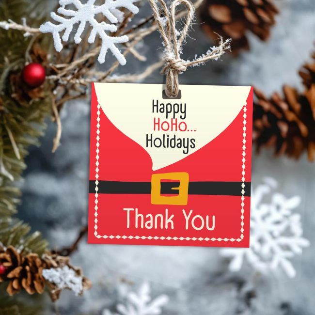 Καρτελάκια Χριστουγεννιάτικα Thank You, Happy HoHoHolidays