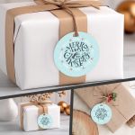 Christmas labels light blue
