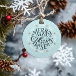 Καρτελάκια Χριστουγεννιάτικα Merry Christmas, γαλάζιο