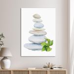 Canvas print Balanced stones in watercolor