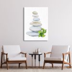 Canvas print Balanced stones in watercolor