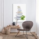 Canvas print Balanced stones in watercolor