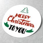 Christmas sticker label, Merry Christmas to you