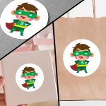 Party personalized sticker, Super hero boy