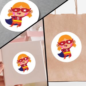 Party personalized sticker, Super hero boy