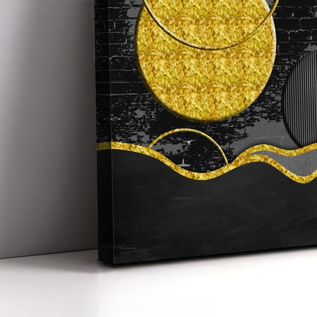 Canvas print White and golden circles