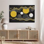 Canvas print White and golden circles
