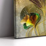 Πίνακας ζωγραφικής Golden lines and feathers I