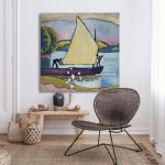 Canvas print Sailboat in morning, Macke A.