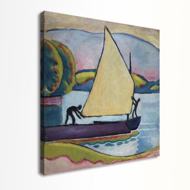 Canvas print Sailboat in morning, Macke A.